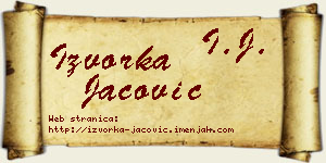 Izvorka Jačović vizit kartica
